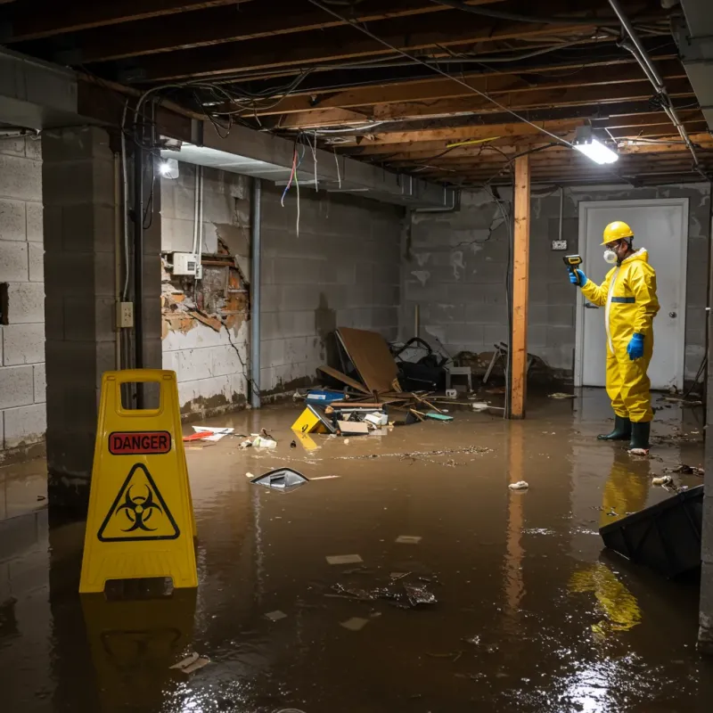 Flooded Basement Electrical Hazard in Murray County, OK Property